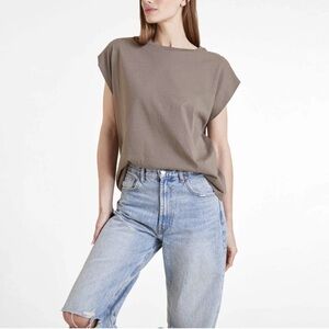 Nuuds Mocha Cotton Crewneck Muscle Tee XS